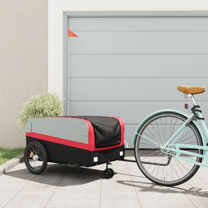 Nouveau Remorque de vélo - BMD - max 40kg - noir et rouge 45 kg fer BELLE - VENTE FLASH1472325