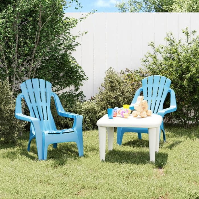 SALE 2025Chaises de jardin pour enfants - lot de 2 - Fauteuils de Jardin - bleu 37x34x44 cm PP - 37x34x44 cm32 Kg 3071