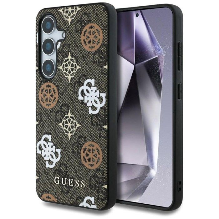 Coque Guess 4G imprimée pivoine colorée MagSafe pour Samsung Galaxy S25 - vue 2