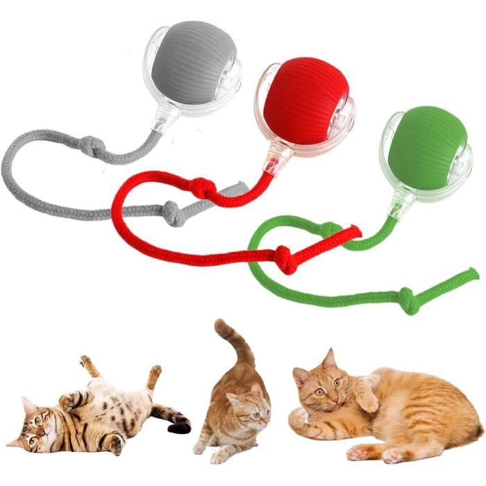 Meilleurs prix pour Jouet interactif - Non spécifié - Lot de 3 balles roulantes - Rechargeables USB - Pour chats - Multicolore gris vert rouge  JOUET