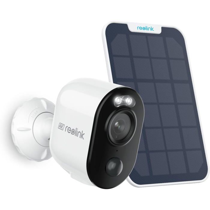Reolink Camera de Surveillance Batterie - Vue 180° Vision 4K en Couleur Nuit Vision Nocturne WiFi, Argus 4 Pro with Solar Panel Noi - Bricolage