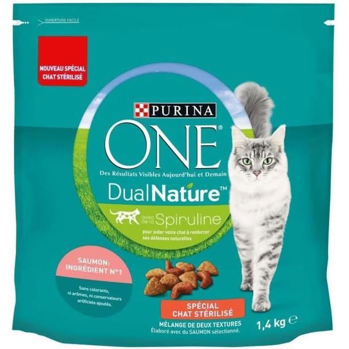 Meilleurs prix pour Nourriture pour chat - TWINBIRD - DualNature Natural Defense Croquettes Chat Stérilisé Saumon & Spiruline 14kg