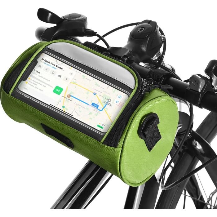 Sacoche guidon vélo étanche PVC fenêtre tactile +bandoulière multifonctionnel pack vélo avant YYV