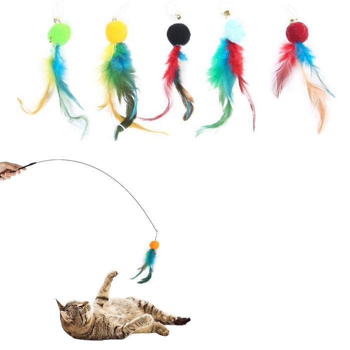 Meilleurs prix pour Jouet interactif en plumes pour chat - Jouet à ventouse pour chat - Jouet de stimulation portatif pour chatons dintérieur