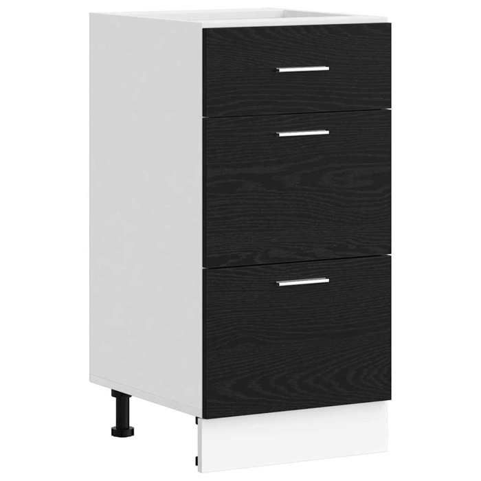 Meuble de cuisine bas - GKO - Riga - Chêne noir - 40x46x815 cm - Grand espace de stockage - Avec tiroir - Durable