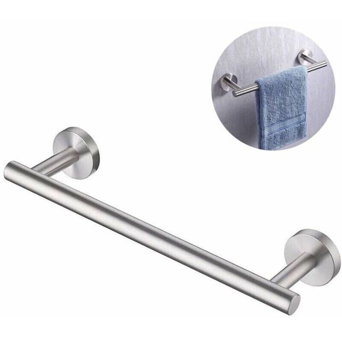Barre porte-serviettes murale - ZOR® - Acier inoxydable 304 - Antirouille - Finition brossée - 31x8 2 cm