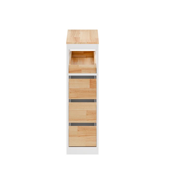 Sobuy Wc Blanc &Agrave; 4 Roues Avec 3 Tiroirs Et 2 &Eacute;tag&egrave;res, Capacit&eacute; 46 Kg