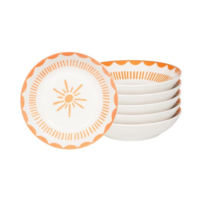 Assiette creuse Tamara orange 20 cm (lot de 6) - Table Passion