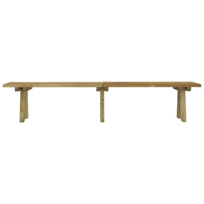 Brun SWEETY® Banc de jardin - 2 PLACES - 220cm bois de pin massif imprégné 220x38x45cm - Banquette balcon CL37963241548