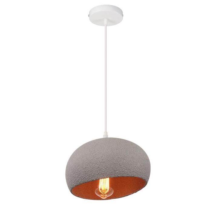 Suspension Luminaire - SMOTOP - Gris - Abat-jour Ø21×14 cm - E27 1 ampoule