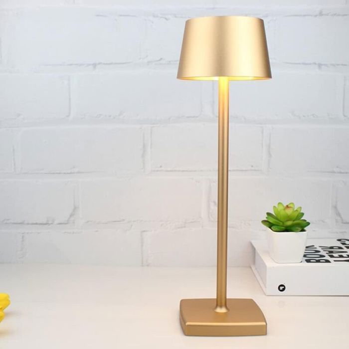 Lampe table sans fil dorée - Lot 1 - Rechargeable dimmable 5200mAh IP54 - Pour intérieur extérieur Aucuneary