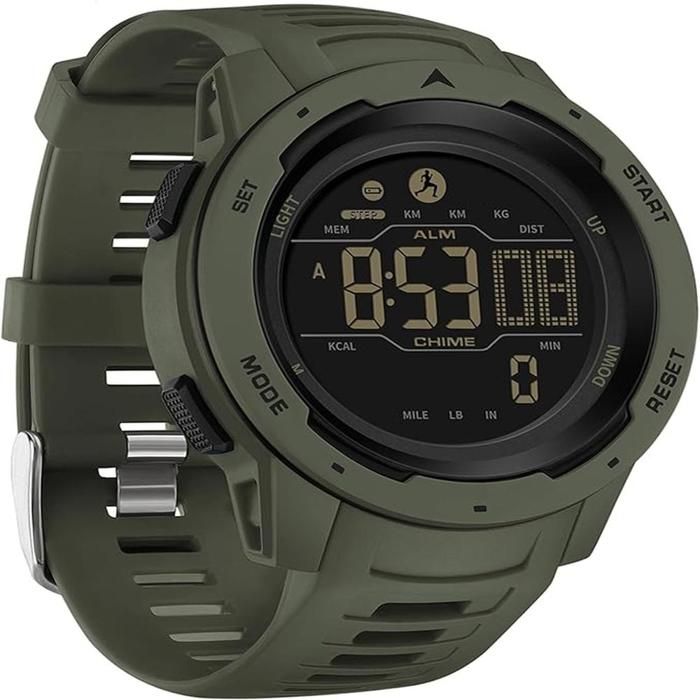 Montre connectée pour homme avec compteur de pas étanche IP68 compteur de calories double fuseau horaire et chronomètre idéale