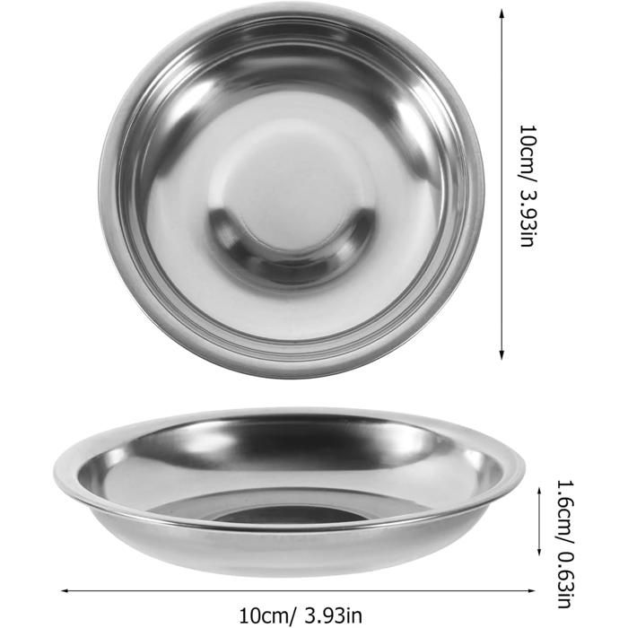 Coupelles à Sauce en Acier Inoxydable 304 Petites Assiettes Rondes Réutilisables Lot de 20 Argentées