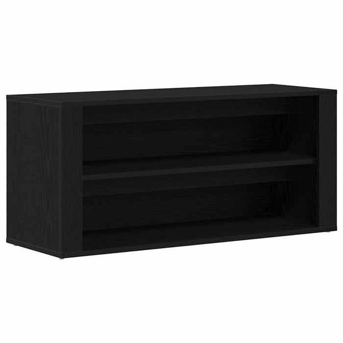 Bois Banc à chaussures Meuble d Entrée Couloir Étagère de rangement Chêne noir 100x35x45 cm(bonne ventilation) Bois dingénierie nd