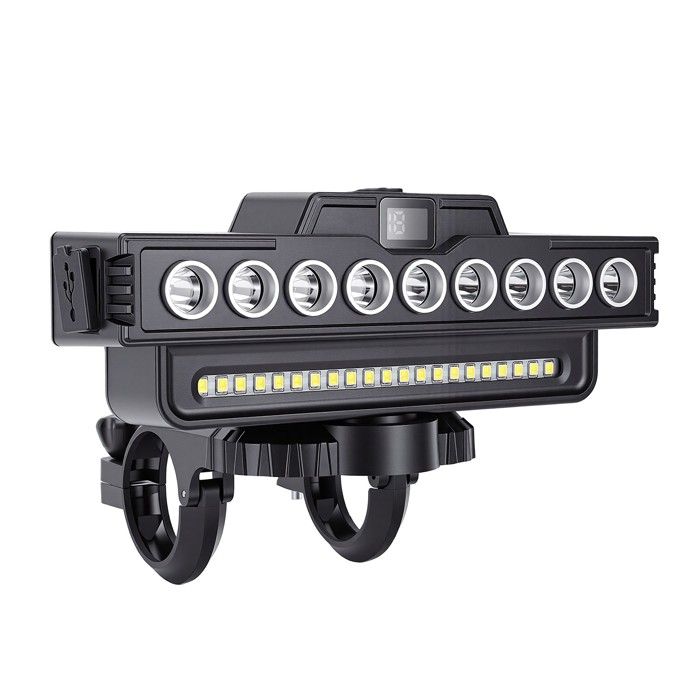 AUCUNE Lampe de vélo rechargeable Phare de vélo Rechargeable avec klaxon 9 led sport decoration Feu longue portée vélo + klaxon