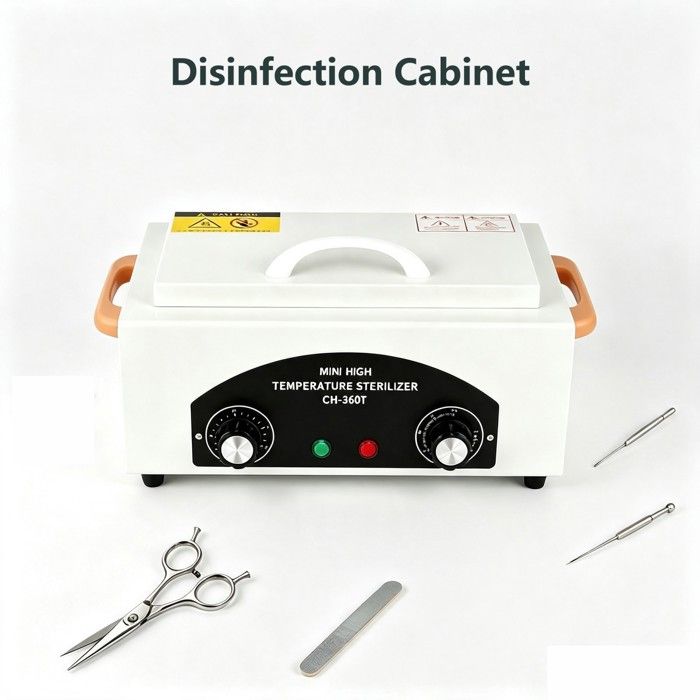 Mini Armoire Désinfection UV 6W Pour Vetements Serviettes & Outils Ongles ABS Léger 1.5kg Couvercle Sécurité Pro & Domicile
