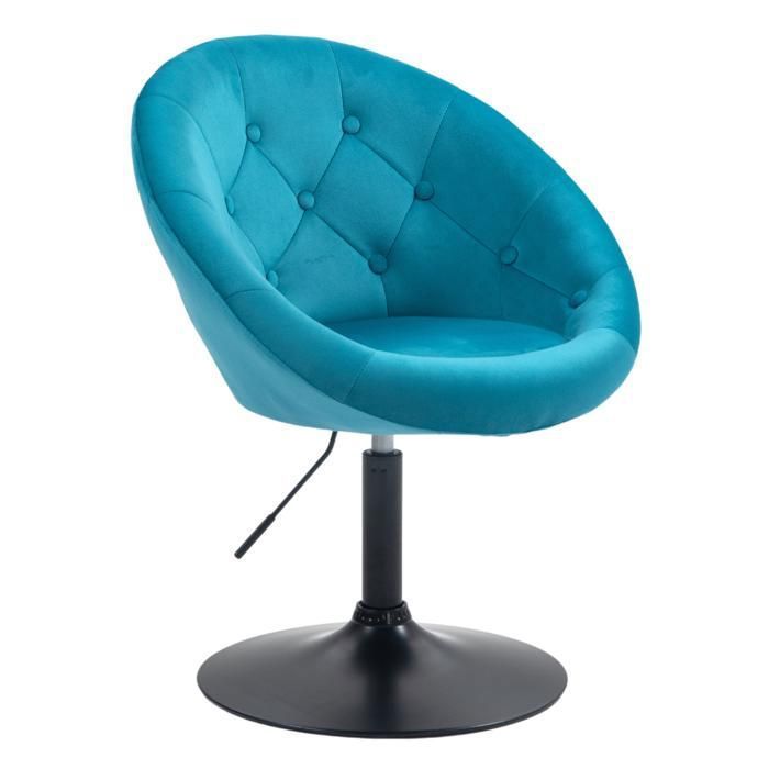 Fauteuil SVITA HAVANNA fauteuil lounge fauteuil club tabouret de bar fauteuil pivotant style rétro bleu pétrole/noir