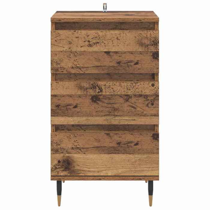 Commode intérieur - Marron - Buffet Armoire base - Bois ancien 35x40x70 cm - Bois dingénierie LL4115