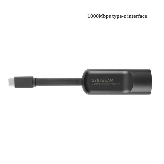 Adaptateur USB-C Vers Ethernet Gigabit - Câble Coudé 90° - Connexion Filaire Stable Pour PC, Tablette