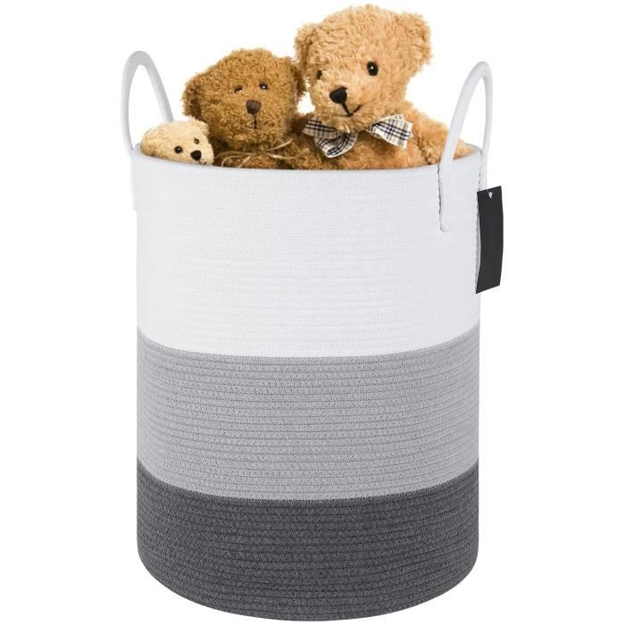 Panier De Rangement Jouets Éléphant En Corde De Coton Tressée - Organisateur Avec Poignées Pour Chambre Enfant