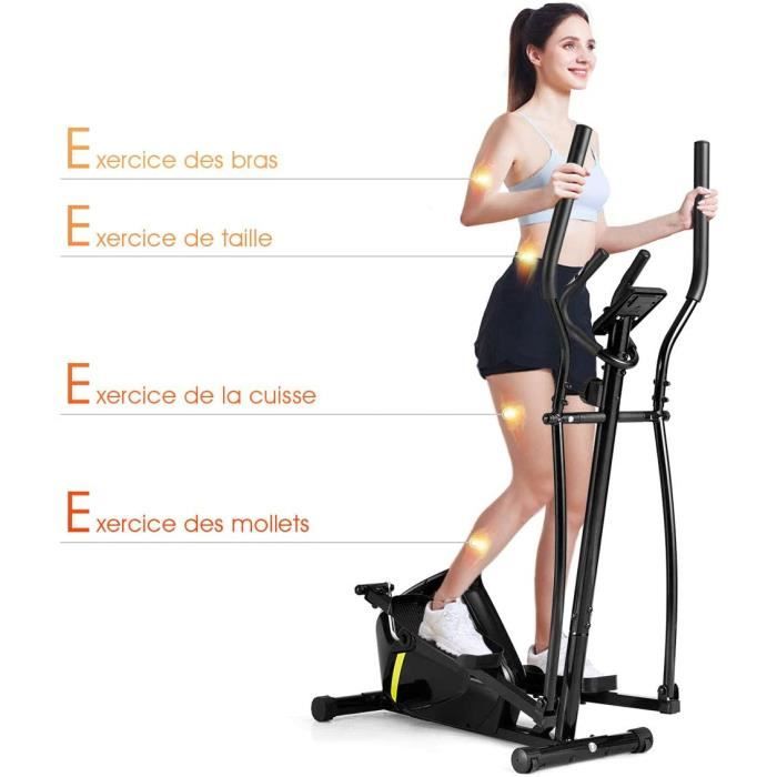 Velos Elliptiques Machine D entrainement Portable 8 Niveaux de Resistance Reglables avec Roue a Magnetique et Support de Telephone Cdiscount Sport