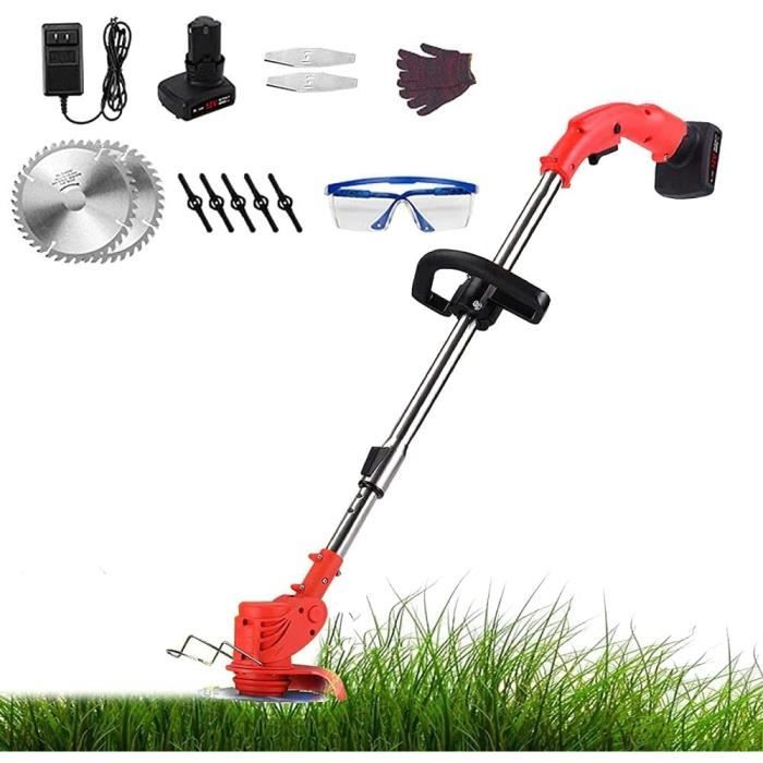 Débroussailleuse électrique Sans Fil Lacoco - 800W, 2 Batteries 2Ah, Longueur Réglable, 3 Types De Lames - Pour Jardin - 6