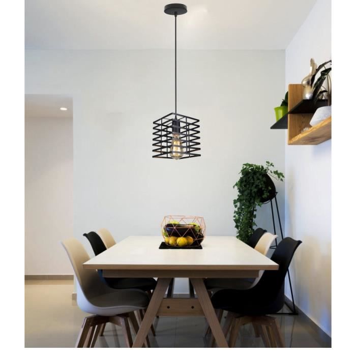 MOGOD Lustre Suspension Pendentif Cage en Fer Lampe de Plafonde Intérieur Vintage Industriel