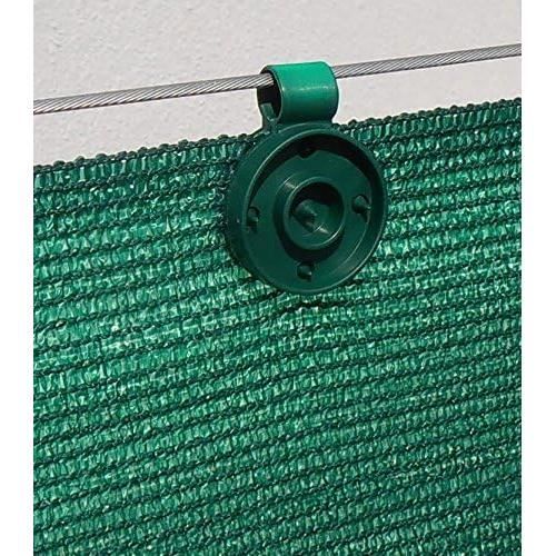 Clips Fixation Brise Vue Edenvista - Lot De 20, Anti-UV - Pour Toiles 90-350g/m² - Vert