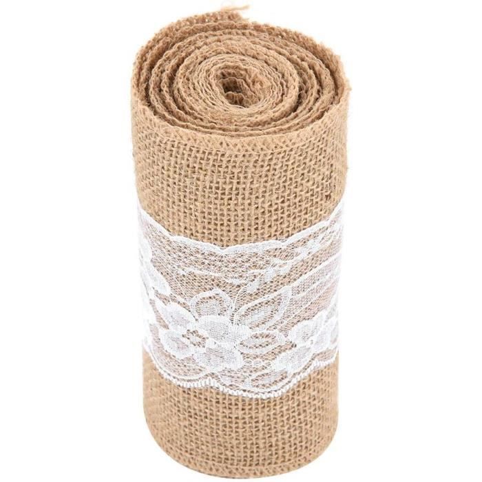 Bande Jute Naturel 10 M - Largeur 5 Cm / 10 Cm / 15 Cm - Ruban Toile Rustique Pour Décoration Mariage, DIY