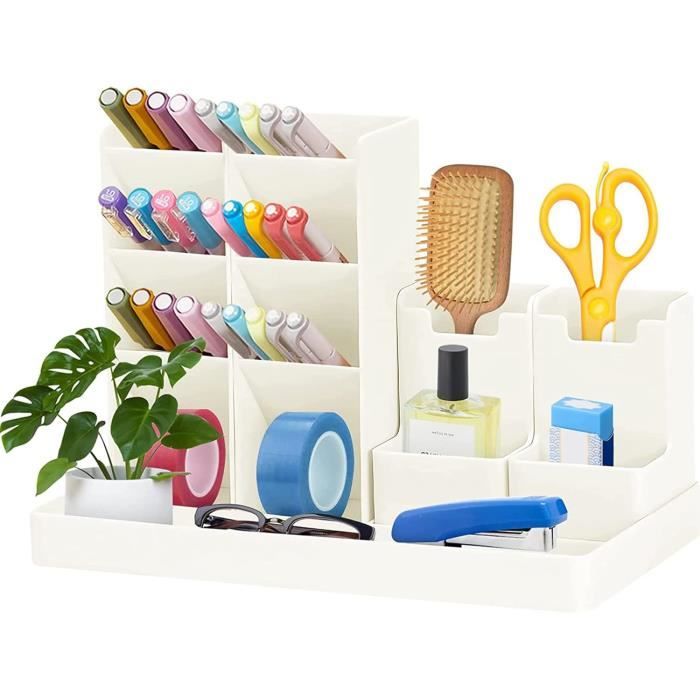 Organisateur De Bureau Enfant, Porte-Stylo En Bois, Pot à Crayons Créatif, 6 Emplacements, Pour Fournitures De Bureau Et Pinceaux De Maquillage