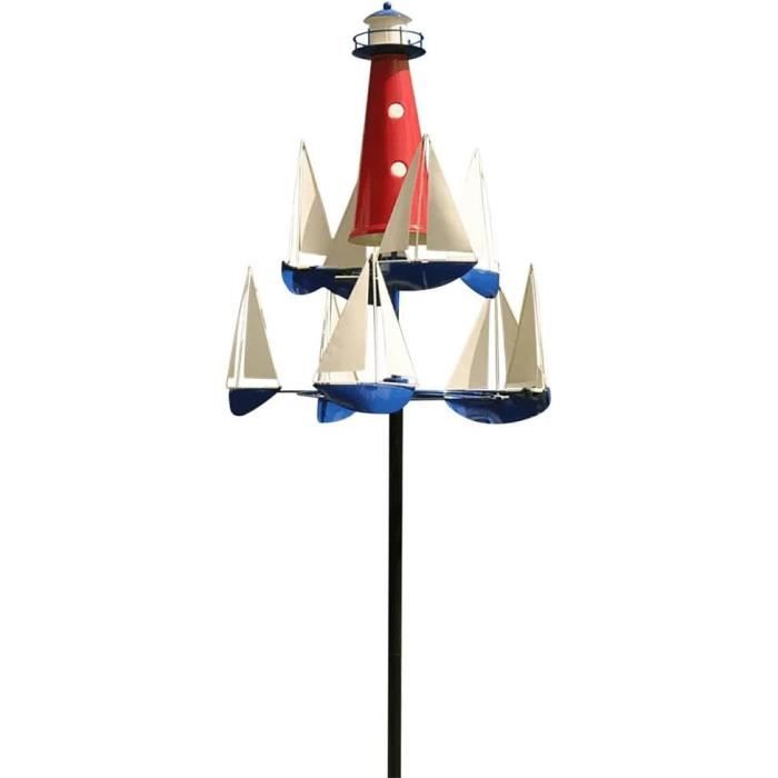 Toupie Jardin Moto Vintage Jaune - Sculpture Vent Rouillée Décoration Extérieur