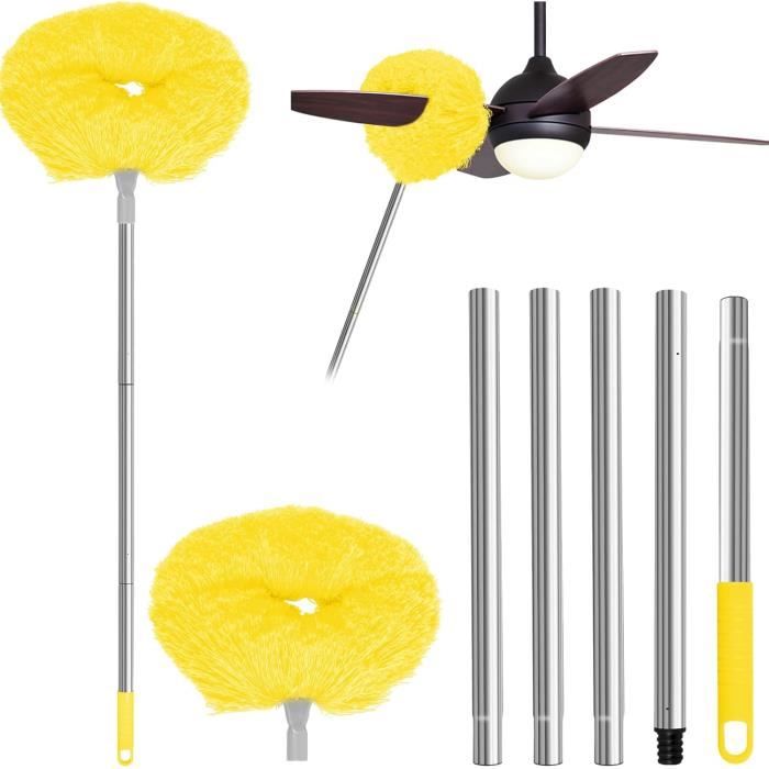 Plumeau Télescopique Microfibre 250cm - Brosse Extensible Acier Inoxydable Pour Poussière Et Toiles D'Araignée