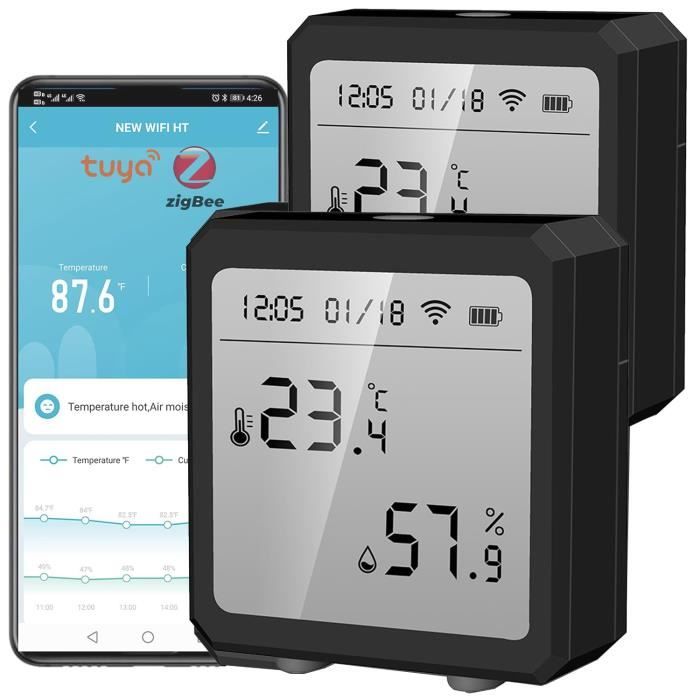 Pack De 4 Thermomètres Hygromètres ZigBee Pour Smart Life - Capteurs Température Humidité Maison Intelligente