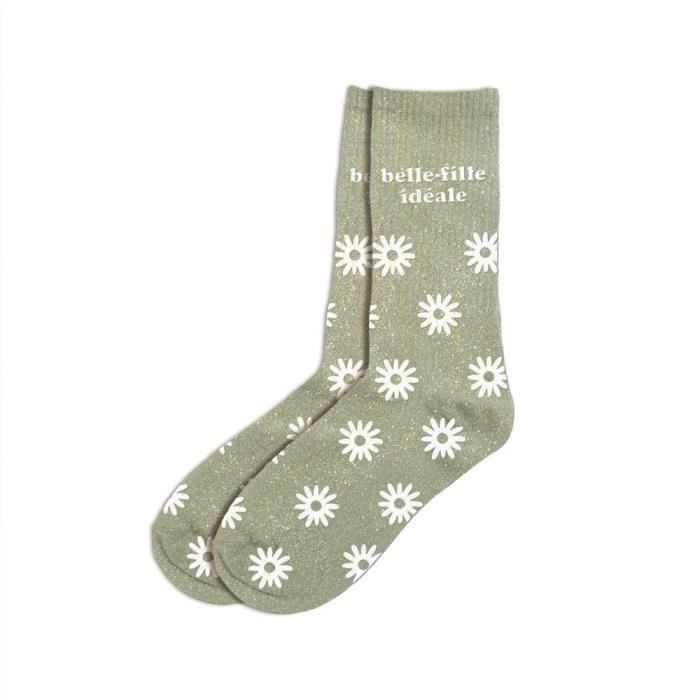 PAIRE DE CHAUSSETTES PAILLETTES BELLE-FILLE FEMME 39 Vert Anis Menthe Eau 39