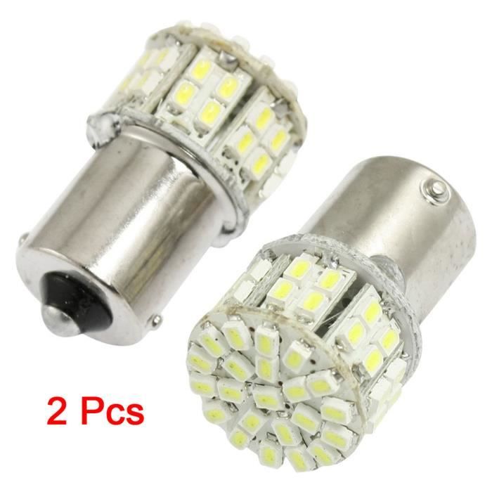 2 en 1 feux-phare arrière du véhicule Pour indiquer le tour et le frein BA15S 1156 Ampoules LED SMD 50-1210 12V Lumière blanche