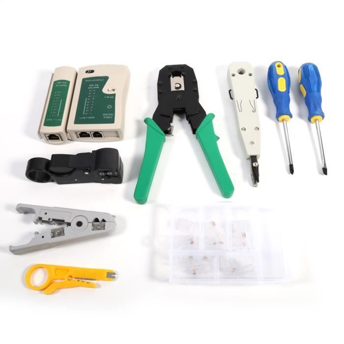 9PCS Testeur De Network Réseau Câble Kits d'Outils De Réparation d