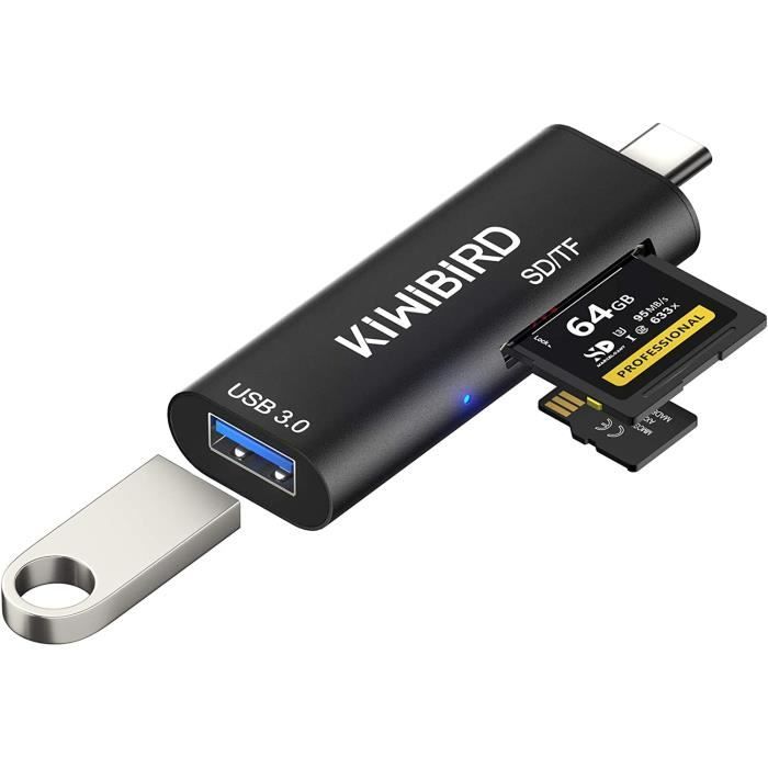 KiWiBiRD USB C Lecteur de Carte SD Micro SD, Adaptateur Carte SDHC