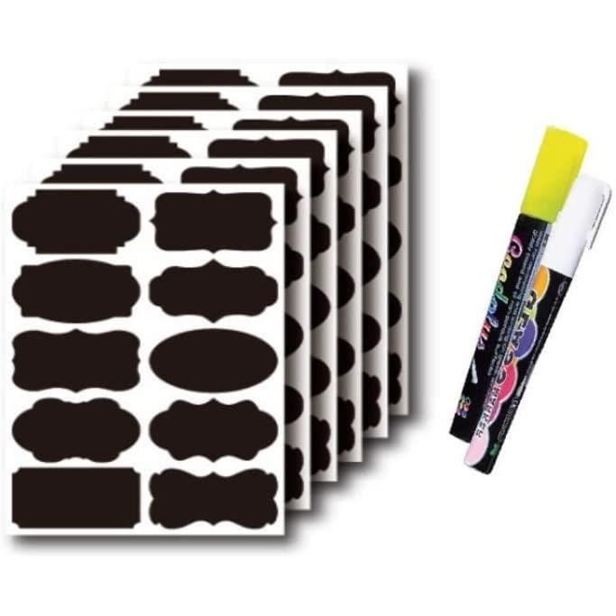 Lot D'autocollants Tableau Noir 3,5 X 2 Cm - 432 Stickers, 12 Formes - Neuf Sous Emballage
