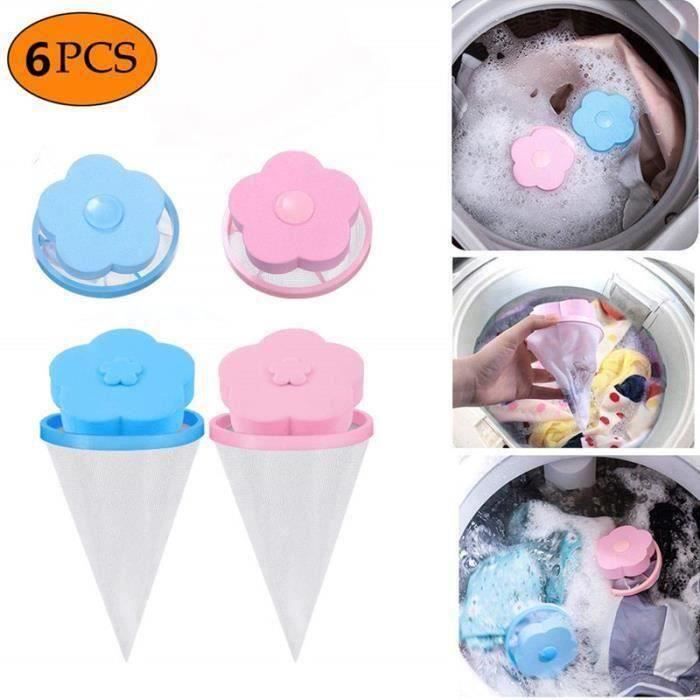 Boules Anti-poils Machine à Laver - Lot De 8 Réutilisables | Attrape Poils Animaux, Peluches - Nylon Et PP - 35 Mm