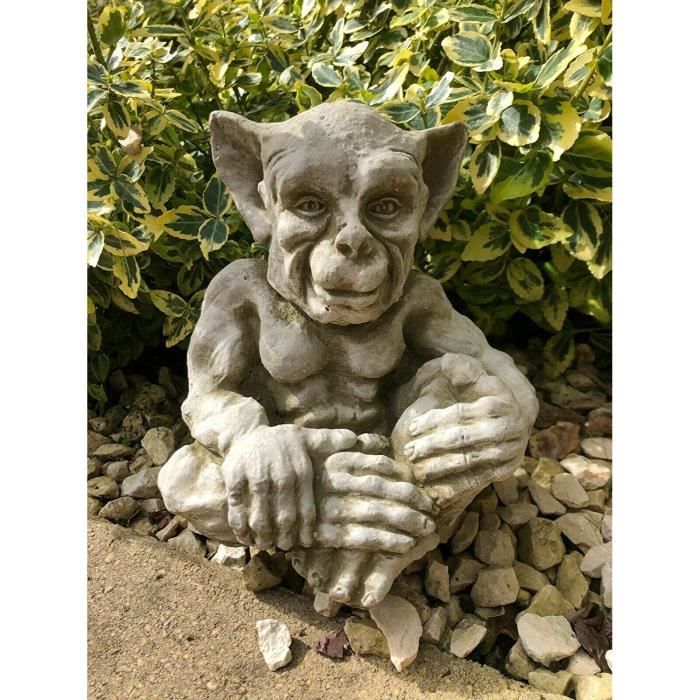 Statue Sprite A en pierre reconstituée | Décoration de jardin vintage ...