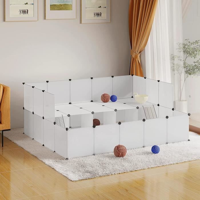 Comparer les prix de EUGAD Enclos Lapin, Parc pour Cochon d'Inde, Enclos pour Petits Animaux, Blanc, 181x145x71,5cm