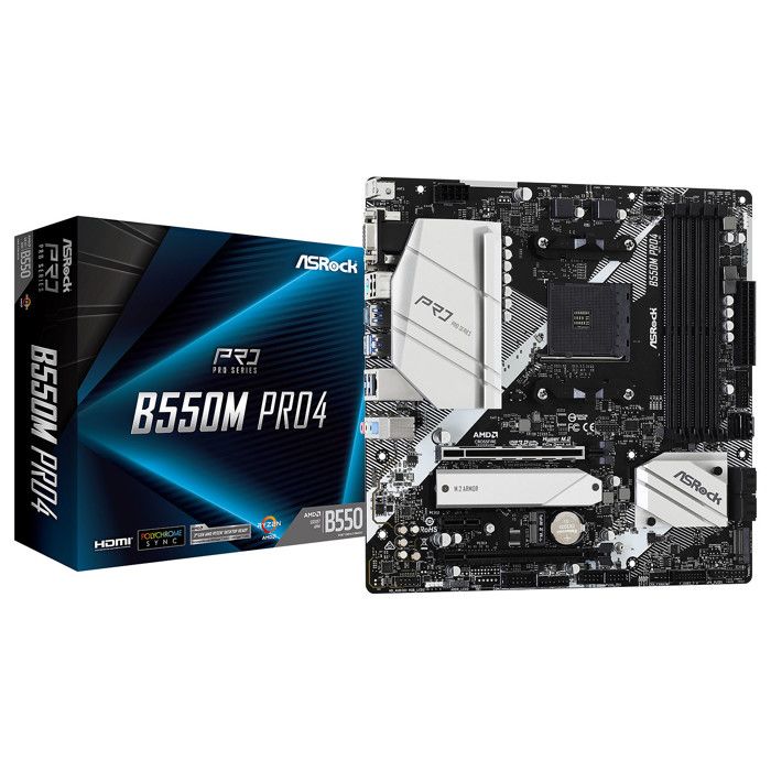 Carte mère – ASROCK – B550M Pro4 – Micro ATX – Socket AM4 – 4x DDR4