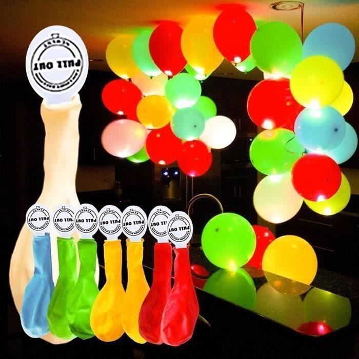 MGRETT LED Ballons,50 Pcs Ballons Lumineux Colorés,LED Ballons De Mariage avec 8 Flashs Colorés,LED Ballons pour Fête Anniversaire Vacances Mariage Carnaval De Noël