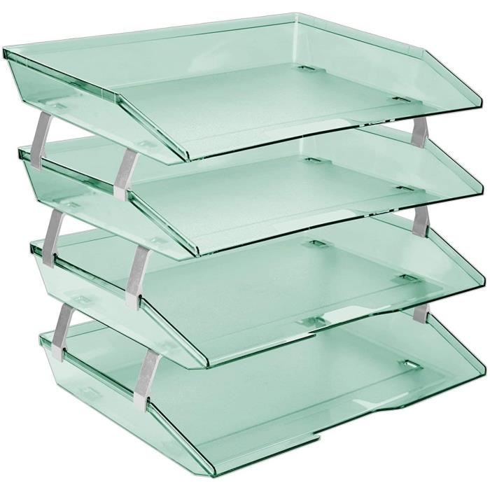 Corbeille à Courrier 4 Étages LDXDRU - Organiseur A4 Empilable, Blanc, Pour Bureau Ou Maison