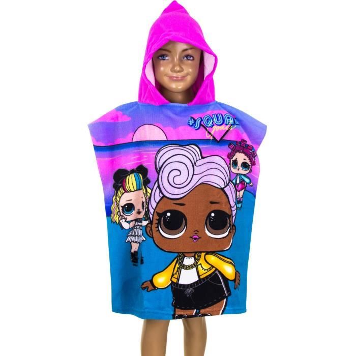 Poncho de bain à capuche LOL Surprise Enfant Fille Polyester