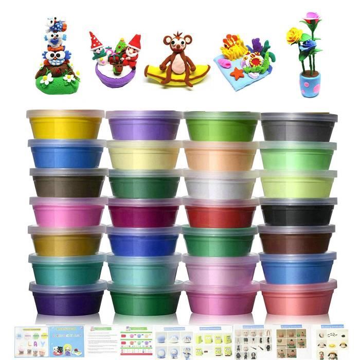 Pate A Modeler 24 Couleurs Non Toxique Ultra Legere Argile De Modelisation Diy Creative Educatif Cadeau Pour Les Enfants Cdiscount Jeux Jouets