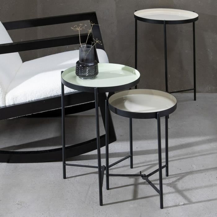 Table d'appoint - Noir Taupe - Fer - 30 x 30 x 40,5 cm