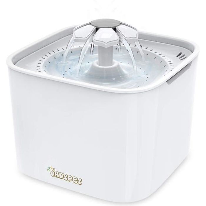 Dadypet Fontaine à Eau Pour Chat Chien Fontaine à Fleur Pour Chat Distributeur Eau Pour Chat Avec Filtre 2l électrique Et