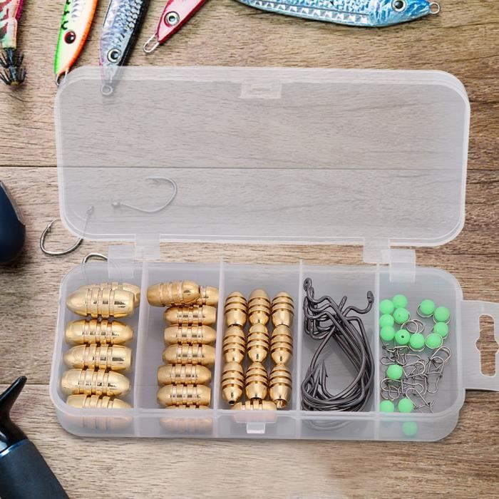 Kit De Pesca,Pêche Sinkers Kit Y Compris Jig Crochet, Perles