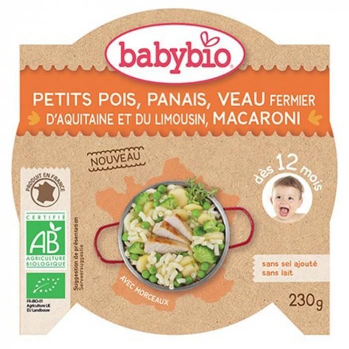 Babybio Assiette Repas Avec Morceaux Bio 230g Des 12 Mois Petits Pois Panais Veau Macaroni Cdiscount Puericulture Eveil Bebe